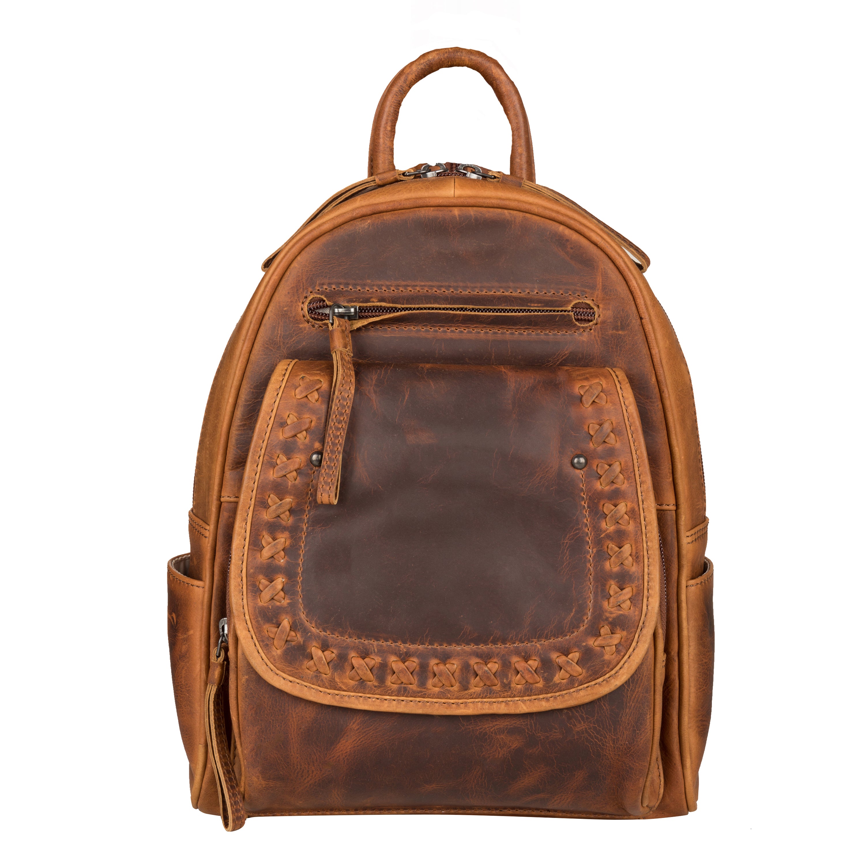 RFID Daisy Leather Backpack