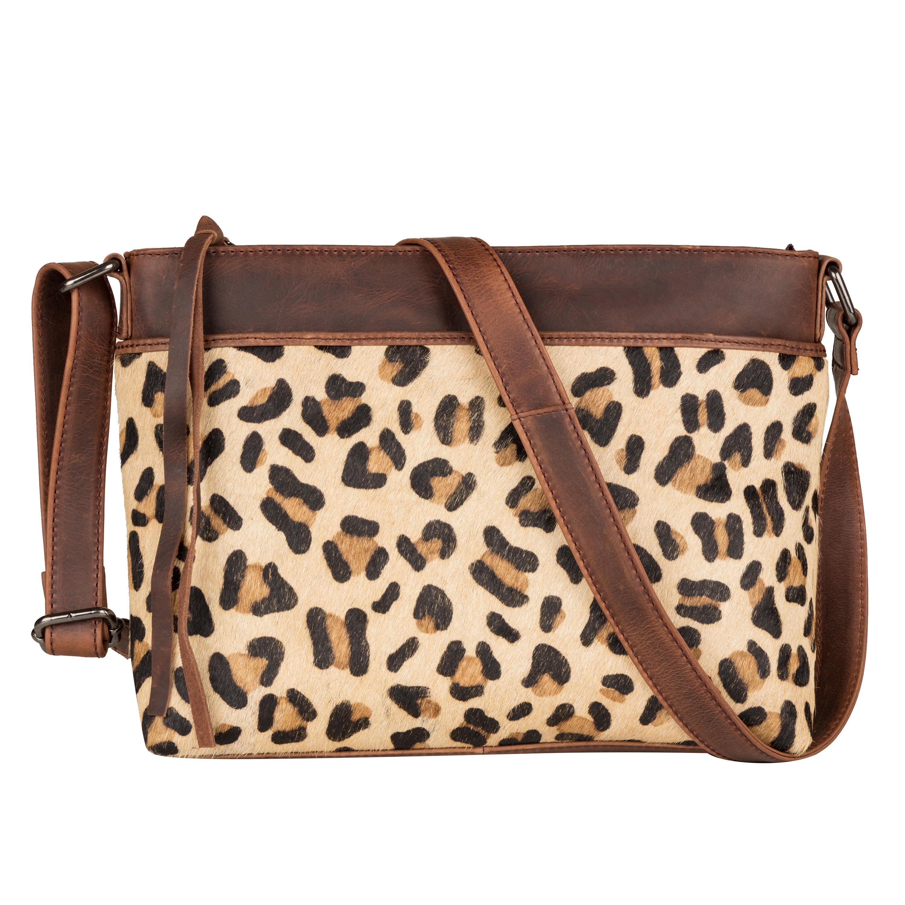 Josie Genuine Leather Hair-on Leopard Print Crossbody